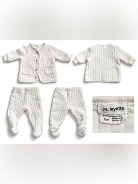 PL Layette Quilted Baby Set 0M – Jacket & Footed Pants